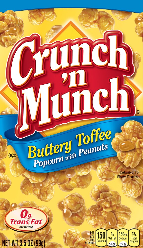 Crunch 'n Munch Buttery Toffee Popcorn with Peanuts – 3.5 oz