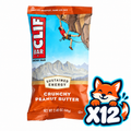 CLIF Crunchy Peanut Butter 2.4 oz bar; listing includes 12 bars; Open Snax mascot quantity badge