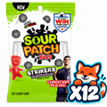 SOUR PATCH KIDS Strikers 6.7 oz bag with Open Snax fox holding X12; includes 12 bags